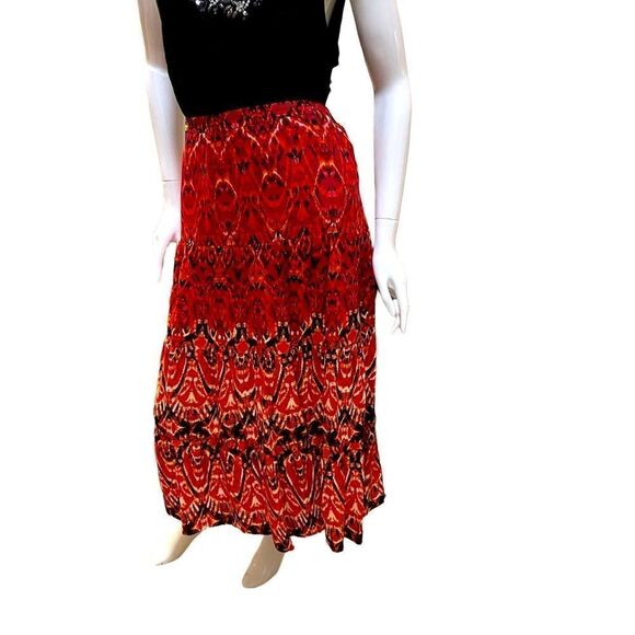 Notations of Indianland Ruffle Tierred Maxi Skirt 1X Design Elastic Waist NWT - Picture 7 of 14